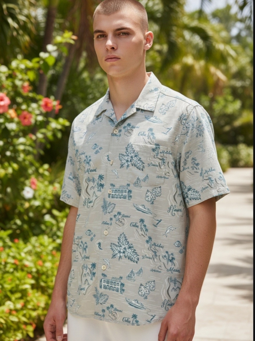 NWT Men's Coconut Point Shore Front IslandZone Camp Shirt Size L